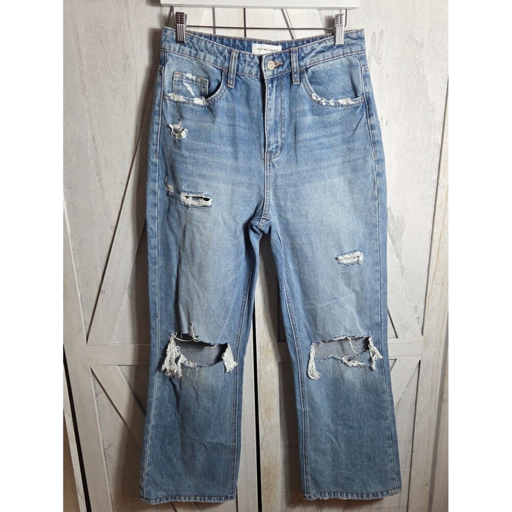 Flying Monkey 100% Cotton Distressed Bootcut Jeans Size 27